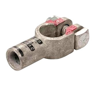 Crimp Battery Terminals Cast Copper & Heavy Duty 00 B&S Straight Positive