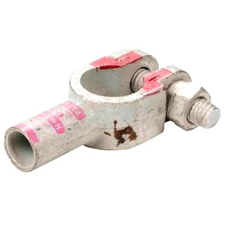 Crimp Battery Terminals Cast Copper & Heavy Duty 1-0 B&S Straight Positive Each