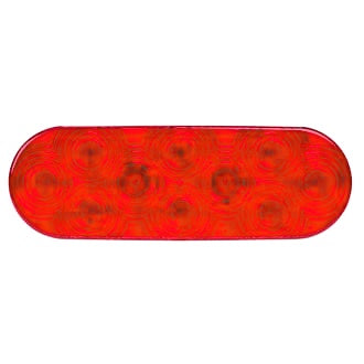 LED Stop Tail Lamp Oval 9-32V Grommet Mount Red Lens IP67 165x57mm LumenX