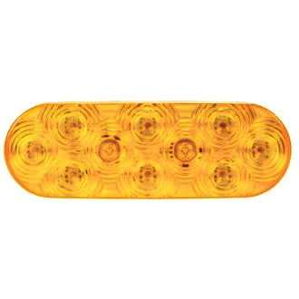 LED Indicator Lamp Oval 9-32V Grommet Mount Amber Lens IP67 165x57mm LumenX