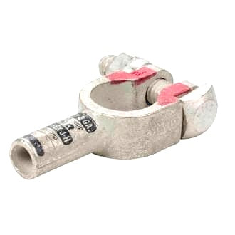 Crimp Battery Terminals Cast Copper & Heavy Duty 3 B&S Straight Positive Each