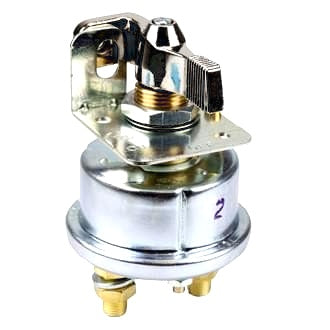 Battery Master Switch 6-36V 125A Cont. NO+Field Contacts Chrome Lock Out