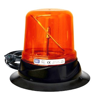LED Beacon Rotating ROTOLED 12/24V Amber Mag/Vac Mount ECCO 75 or 125 RPM SAE Class 1