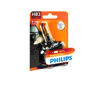 Halogen Globe HB3 12V 65W P20D Premium +30% More Light Blister Pack Single