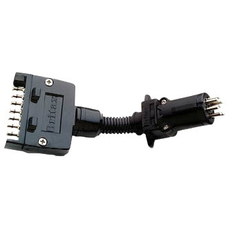 Trailer Wiring Adapter with 7 Pin Flat Plug to 7 Pin Small Round Plug