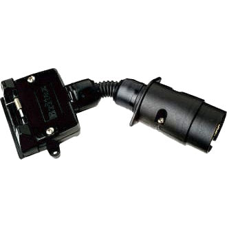 Trailer Wiring Adaptor with 7 Pin Large Round Plug to 7 Pin Flat Socket