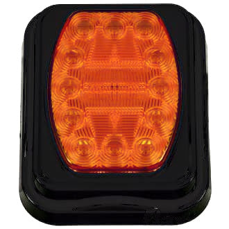 LED Indicator Lamp 10-30V Amber Lens 20 LED 106 X 134mm IP67 Surface Mount