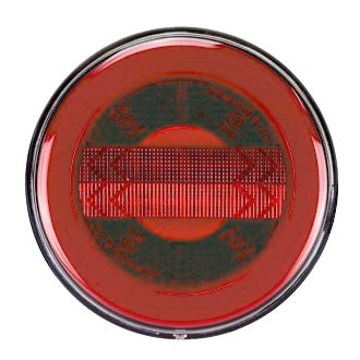 LED Rear Combination Lamp 10-30V Stop/Tail/Ind/Ref Surface Mount 122mm Glow Tech