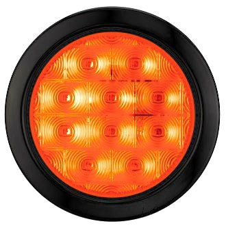 LED Indicator Lamp 4in Round 10-30V Grommet Mount Includes Grommet