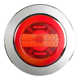LED Rear Indicator/Tail Lamp 10-30V Ind/Tail Flush Recessed Mnt Chrome Ring Glow Tail Lamp