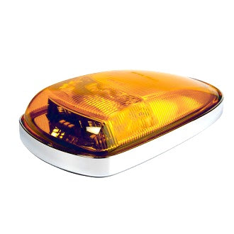 LED CAT 6 Indicator Lamp Amber 10-30V 150 x 88 x 32mm Amber Surface Mount Chrome Bkt
