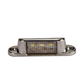LED Licence Plate Light 10-30V Surface Mount Chrome Body 90x24mm