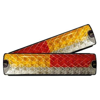 LED Rear Combination Lamp Kit 10-30V Stop/Tail/Ind/Rev Surface Mount 204X40mm