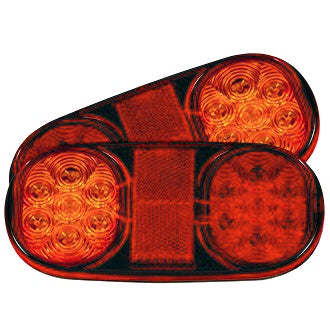 LED Rear Combination Lamp 12V Stop/Tail/Ind/Ref Submersible 162x80mm Twin Pack