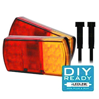LED Trailer Lamp Kit 6x4 12V Stop/Tail/Ind/Ref/Lic 150x80mm LEDlink Harness