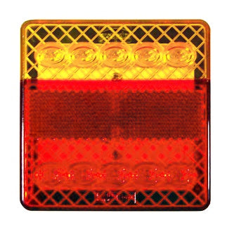 LED Rear Combination Lamp 10-30V Stop/Tail/Ind/Ref Surface Mnt 100x100mm