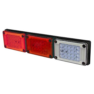 LED Rear Combination Lamp 10-30V Stop/Tail/Ind/Rev Jumbo Triple Surface Mount 604x132mm