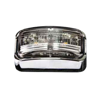 LED Clearance Light Amber 10-30V 56x31x22mm Clear Lens Chrome Fixed Mount 0.5m Lead