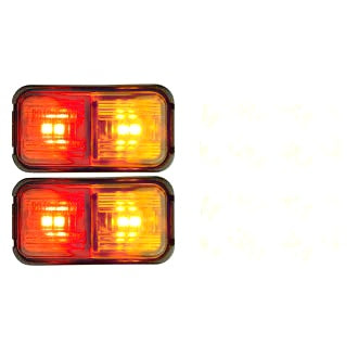 LED Clearance Light Red/Amber 10-30V Red/Amb Lens 50x25x15mm Self Adhesive Mount Twin Pack
