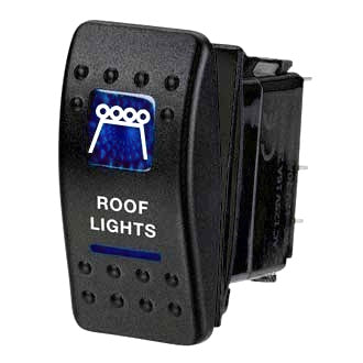 Switch Rocker 12V 20A 24V 10A OFF/ON Roof Light Symbol Blue Illumination