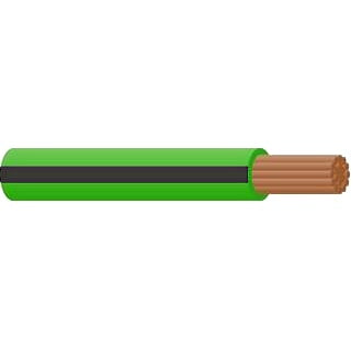 Single Core Cable 4mm Green/Black Trace 30m