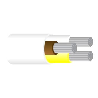 Trailer Cable Marine 3 Core 4mm White 30m