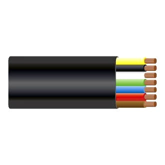 Trailer Cable 7 Core 2.5mm Black 30m Flat