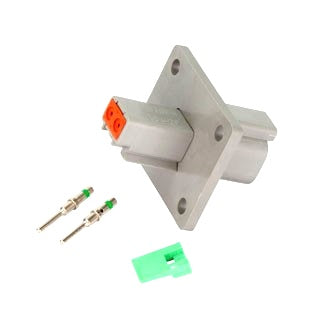 2 Pin Female Panel Mount Supplied with Pins and Wedge