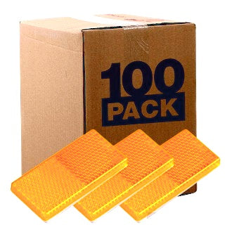 Reflector Adhesive Amber Rect. 65x30x8mm Bulk Pkt of 100