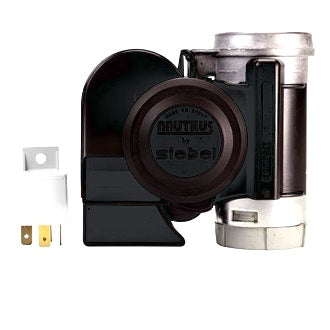 Air Horn Dual Tone 24V 530 & 680Hz Tones 139dB Compact Black Housing