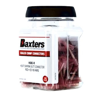 Heat Shrink Butt Connector 2-3mm Insulated Joiner Red Pkt 100