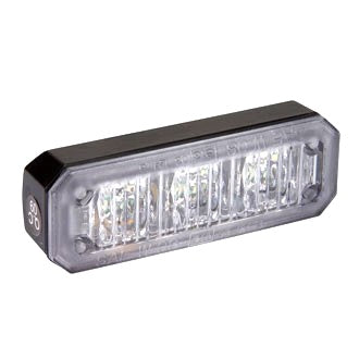 LED Strobe Module White Hood Mount 11-30V 3 LED 3W 12 Function Black Bracket