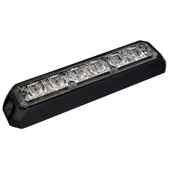 LED Strobe Module White Surface Mount 11-30V 6 LED 6W 19 Function Black Bracket