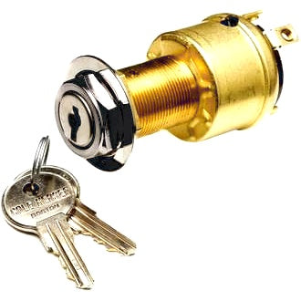 Switch Ignition Key 3 Position Brass Marine