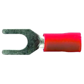 Crimp Terminal Spade 4mm Insulated Red Pkt 100