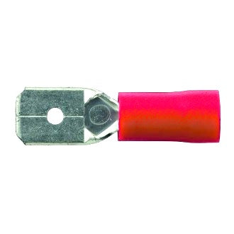 Crimp Terminal Male Blade 6.4mmx0.8mm Insulated Red Pkt 100