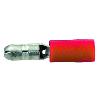 Crimp Terminal Male Bullet 2mm - 3mm Insulated Red Pkt 100