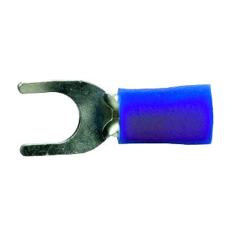 Crimp Terminal Spade 4mm Insulated Blue Pkt 100