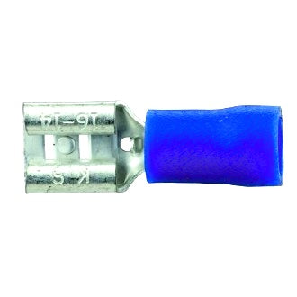 Crimp Terminal Female Blade 6.4mm x 0.8mm Insulated Blue Pkt 100