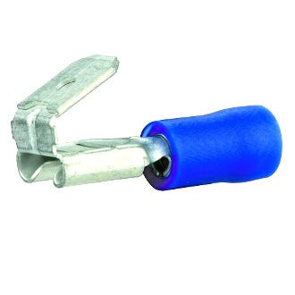 Crimp Terminal Piggyback Male Female 6.4mmx0.8mm Insulated Blue Pkt 100