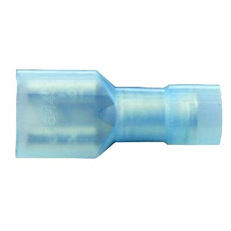 Crimp Terminal Female Blade 6.4mm x 0.8mm Fully Insulated Clear Blue Pkt 100