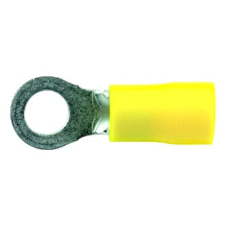 Crimp Terminal Ring 5mm Insulated Yellow Pkt 100
