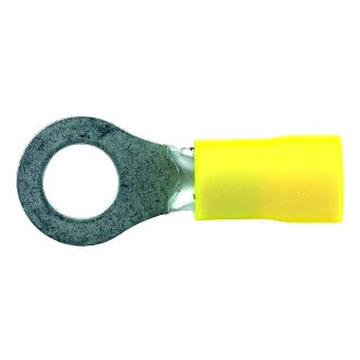 Crimp Terminal Ring 6mm Insulated Yellow Pkt 100