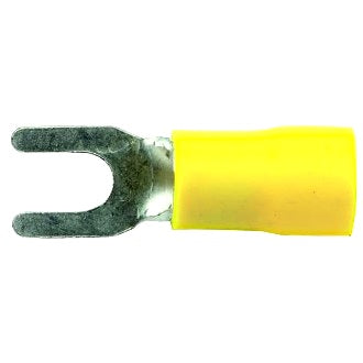 Crimp Terminal Spade 4.2mm Insulated Yellow Pkt 100