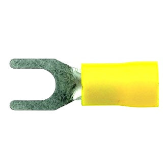 Crimp Terminal Spade 5mm Insulated Yellow Pkt 100