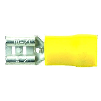 Crimp Terminal Female Blade 6.4mm x 0.8mm Insulated Yellow Pkt 100