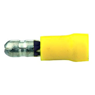 Crimp Terminal Male Bullet 5mm - 6mm Insulated Yellow Pkt 100