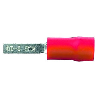 Crimp Terminal Male Blade 2.3mm Insulated Red Pkt 100