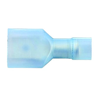 Crimp Terminal Male Blade 6.4mm x 0.8mm Fully Insulated Clear Blue Pkt 100