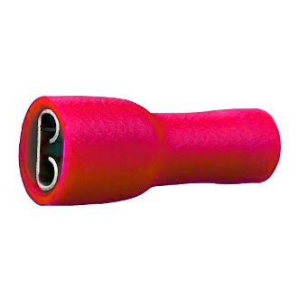 Crimp Terminal Female Blade 4.8mm x 0.5mm Fully Insulated Red Pkt 100